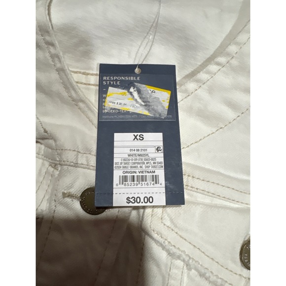 Universal Thread Women's XS White Denim Vest Sleeveless Button Front‎ NWT - Picture 3 of 5